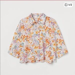 H&M Kids Colorful Floral Linen Shirt